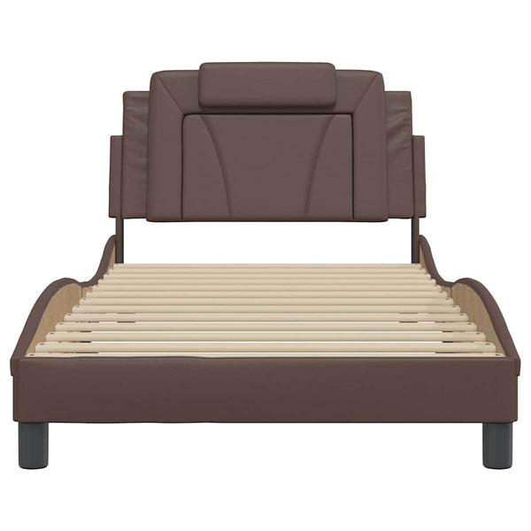 Bettgestell Viana Braun 100x200 cm Kunstleder