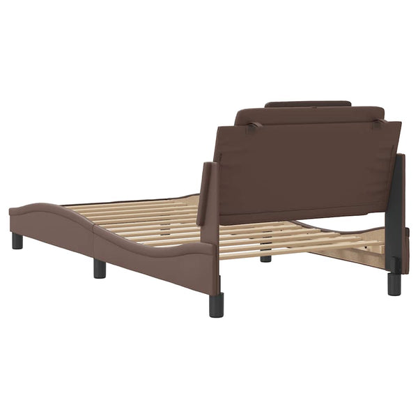 Bettgestell Viana Braun 100x200 cm Kunstleder