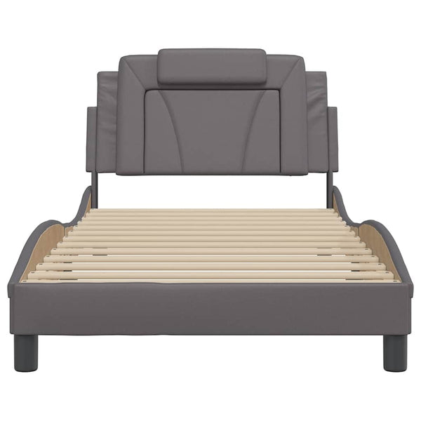 vidaXL Cadre de lit « Viana » sans matelas gris 100x200 cm similicuir