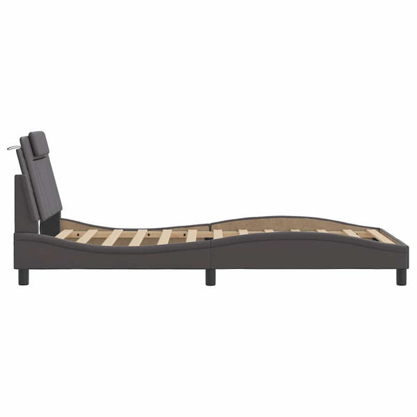 vidaXL Cadre de lit « Viana » sans matelas gris 100x200 cm similicuir