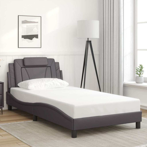 vidaXL Cadre de lit « Viana » sans matelas gris 100x200 cm similicuir