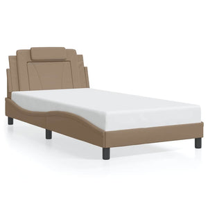 vidaXL Cadre de lit « Viana » sans matelas cappuccino-marron 100x200 cm similicuir