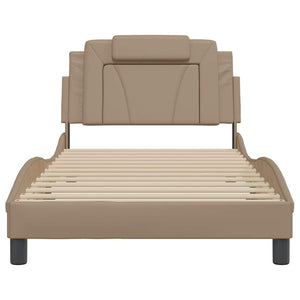 vidaXL Cadre de lit « Viana » sans matelas cappuccino-marron 100x200 cm similicuir