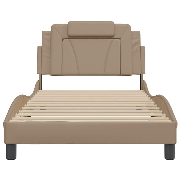 vidaXL Cadre de lit « Viana » sans matelas cappuccino-marron 100x200 cm similicuir