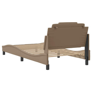 vidaXL Cadre de lit « Viana » sans matelas cappuccino-marron 100x200 cm similicuir