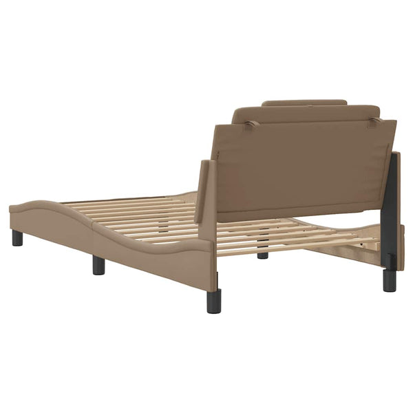vidaXL Cadre de lit « Viana » sans matelas cappuccino-marron 100x200 cm similicuir