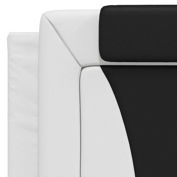 vidaXL Cadre de lit "Viana" sans matelas Blanc et noir 100x200 cm Cuir synthétique