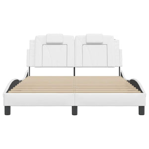 vidaXL Cadre de lit « Viana » sans matelas Blanc 120x200 cm Similicuir