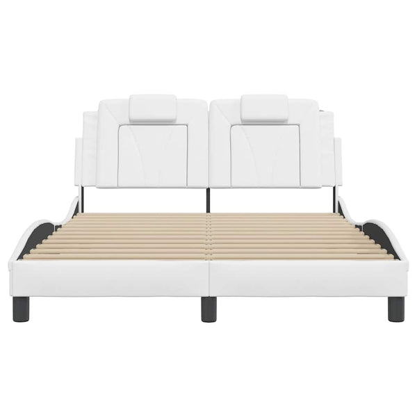 vidaXL Cadre de lit « Viana » sans matelas Blanc 120x200 cm Similicuir