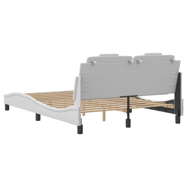 vidaXL Cadre de lit « Viana » sans matelas Blanc 120x200 cm Similicuir