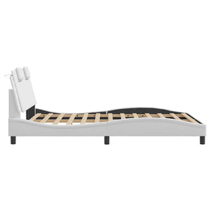 vidaXL Cadre de lit « Viana » sans matelas Blanc 120x200 cm Similicuir