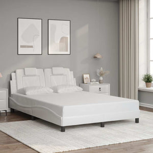 vidaXL Cadre de lit « Viana » sans matelas Blanc 120x200 cm Similicuir