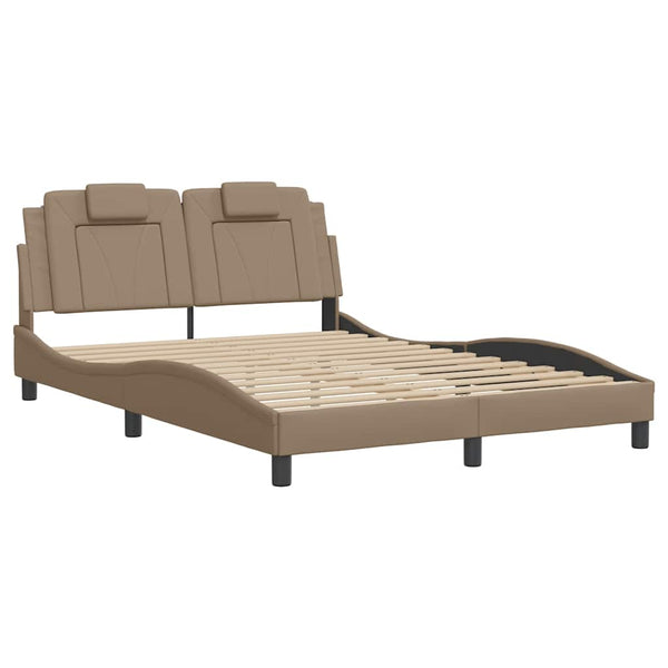 vidaXL Cadre de lit « Viana » sans matelas marron cappuccino 120x200 cm en cuir synthétique