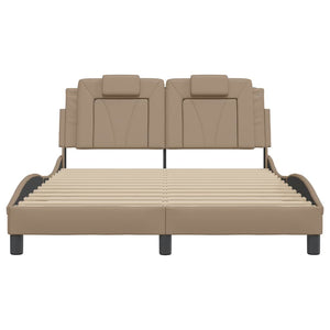 vidaXL Cadre de lit « Viana » sans matelas marron cappuccino 120x200 cm en cuir synthétique