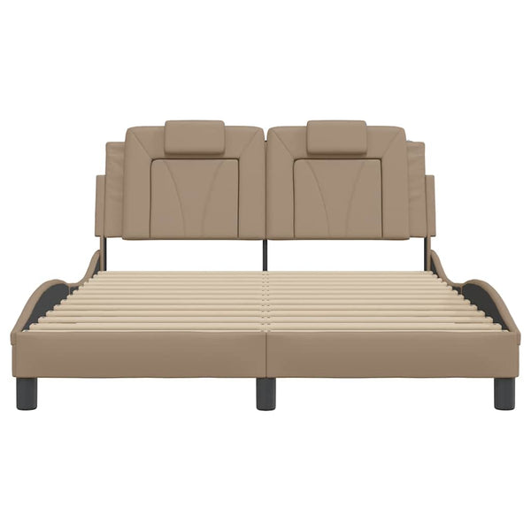 vidaXL Cadre de lit « Viana » sans matelas marron cappuccino 120x200 cm en cuir synthétique