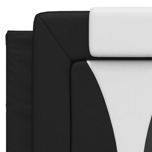 vidaXL Cadre de lit « Viana » sans matelas Noir et blanc 120 x 200 cm Similicuir