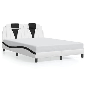 vidaXL Cadre de lit "Viana" sans matelas Blanc et noir 120x200 cm Similicuir