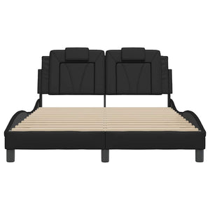 Bettgestell Viana 140x190 cm Kunstleder Schwarz