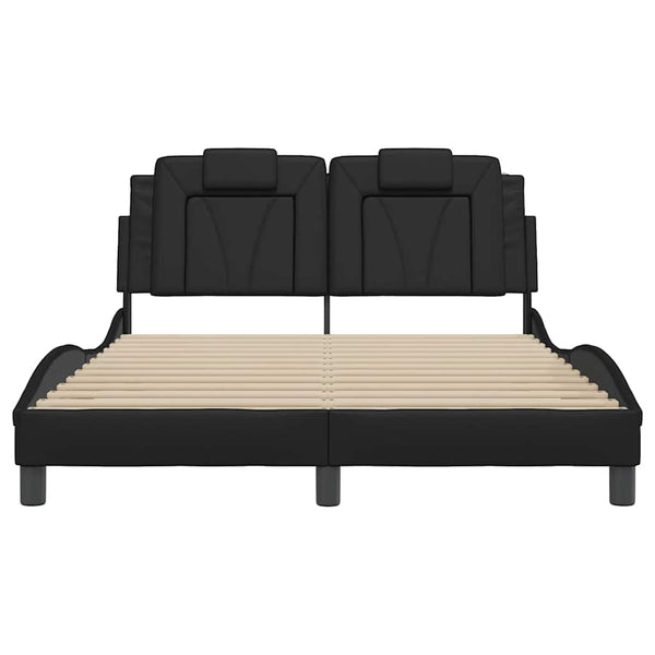 Bettgestell Viana 140x190 cm Kunstleder Schwarz
