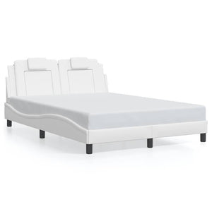 vidaXL Cadre de lit « Viana » sans matelas Blanc 140x190 cm Similicuir
