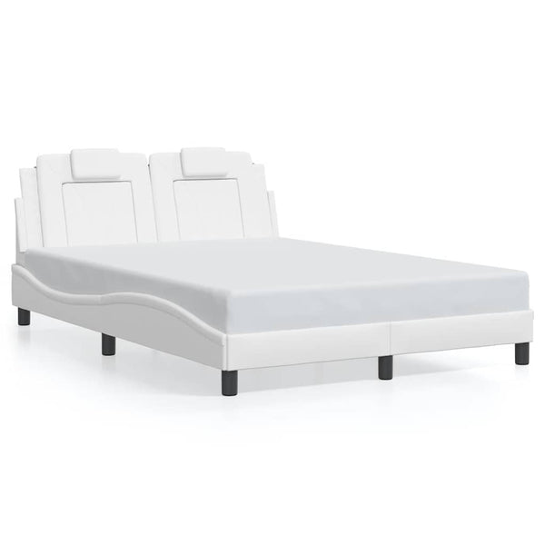 vidaXL Cadre de lit « Viana » sans matelas Blanc 140x190 cm Similicuir