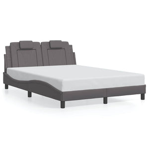 vidaXL Cadre de lit "Viana" sans matelas gris 140x190 cm en cuir synthétique
