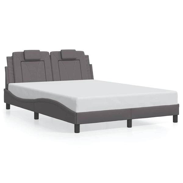 vidaXL Cadre de lit "Viana" sans matelas gris 140x190 cm en cuir synthétique