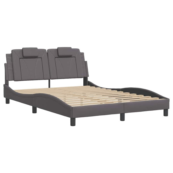 vidaXL Cadre de lit "Viana" sans matelas gris 140x190 cm en cuir synthétique