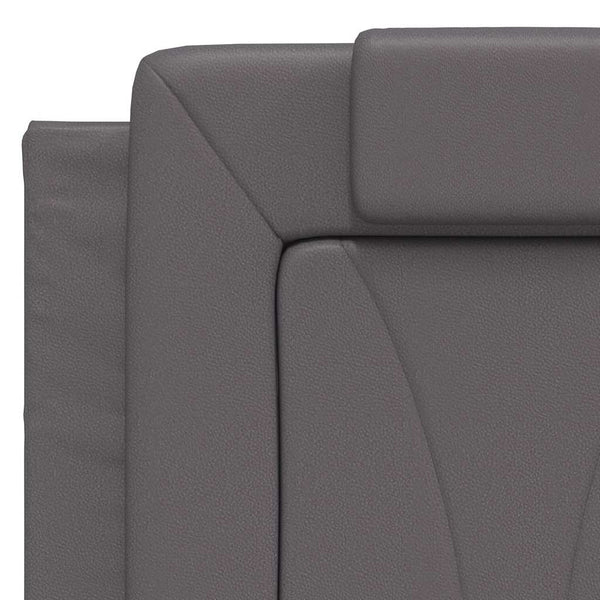 vidaXL Cadre de lit "Viana" sans matelas gris 140x190 cm en cuir synthétique