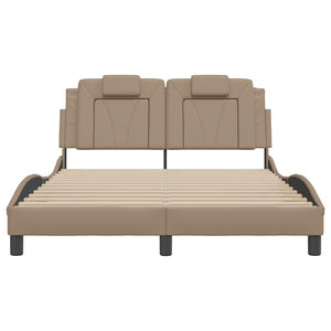 vidaXL Cadre de lit « Viana » sans matelas marron cappuccino 140 x 190 cm similicuir