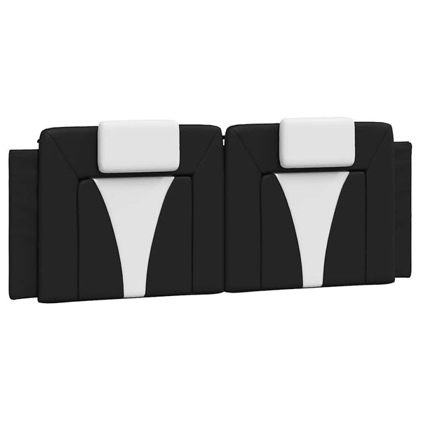 vidaXL Cadre de lit « Viana » sans matelas Noir et blanc 140x190 cm Similicuir