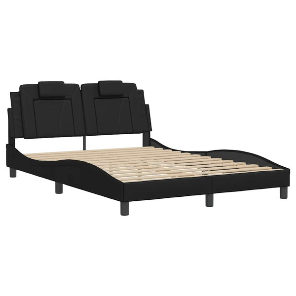 Bettgestell Viana 140x200 cm Schwarz Kunstleder