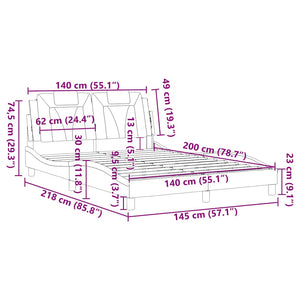 Bettgestell Viana 140x200 cm Schwarz Kunstleder