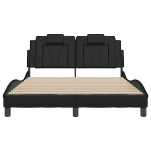Bettgestell Viana 140x200 cm Schwarz Kunstleder