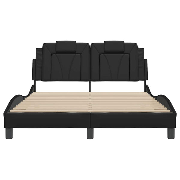 Bettgestell Viana 140x200 cm Schwarz Kunstleder