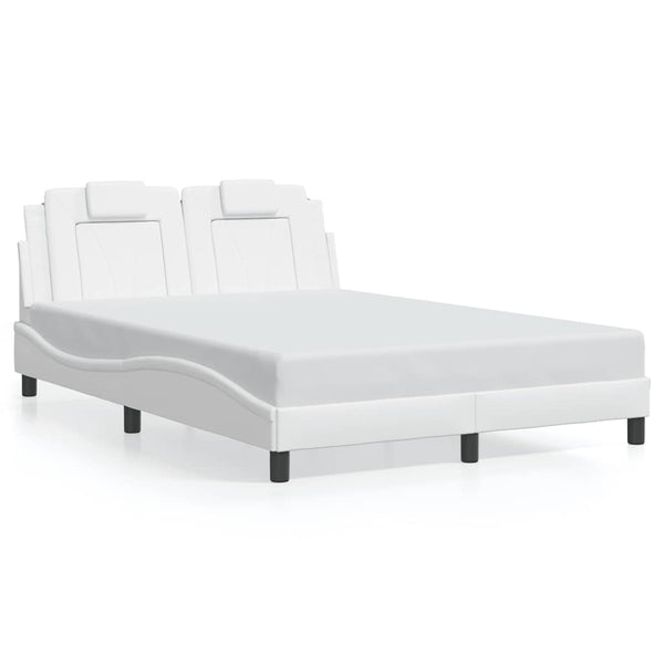 vidaXL Cadre de lit « Viana » sans matelas Blanc 140x200 cm similicuir