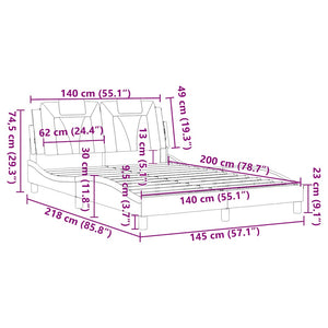 vidaXL Cadre de lit « Viana » sans matelas Blanc 140x200 cm similicuir