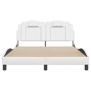 vidaXL Cadre de lit « Viana » sans matelas Blanc 140x200 cm similicuir
