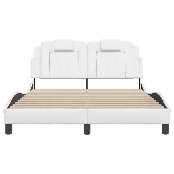 vidaXL Cadre de lit « Viana » sans matelas Blanc 140x200 cm similicuir