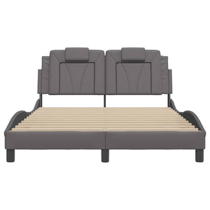 vidaXL Cadre de lit « Viana » sans matelas gris 140x200 cm similicuir