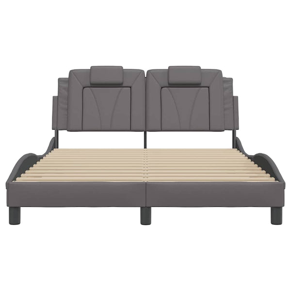vidaXL Cadre de lit « Viana » sans matelas gris 140x200 cm similicuir