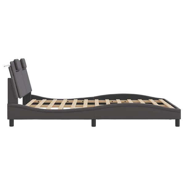vidaXL Cadre de lit « Viana » sans matelas gris 140x200 cm similicuir