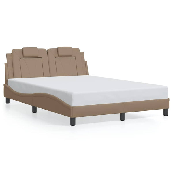 vidaXL Cadre de lit « Viana » sans matelas marron cappuccino 140x200 cm en similicuir
