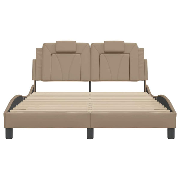 vidaXL Cadre de lit « Viana » sans matelas marron cappuccino 140x200 cm en similicuir