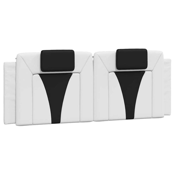 vidaXL Cadre de lit « Viana » sans matelas Blanc et noir 140x200 cm Similicuir