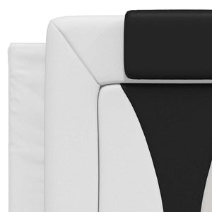 vidaXL Cadre de lit « Viana » sans matelas Blanc et noir 140x200 cm Similicuir