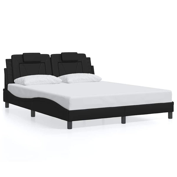 Bettgestell Viana 160x200 cm Schwarz Kunstleder