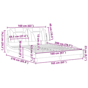 Bettgestell Viana 160x200 cm Schwarz Kunstleder
