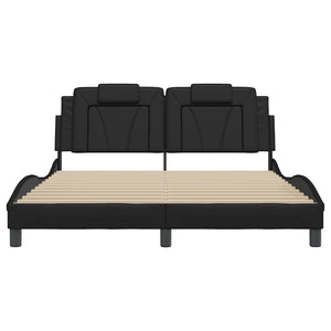 Bettgestell Viana 160x200 cm Schwarz Kunstleder