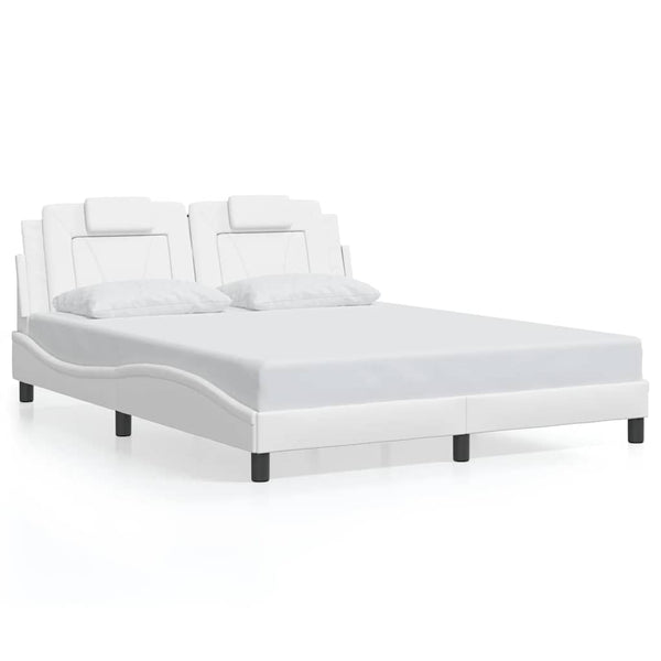vidaXL Cadre de lit "Viana" sans matelas Blanc 160x200 cm Similicuir